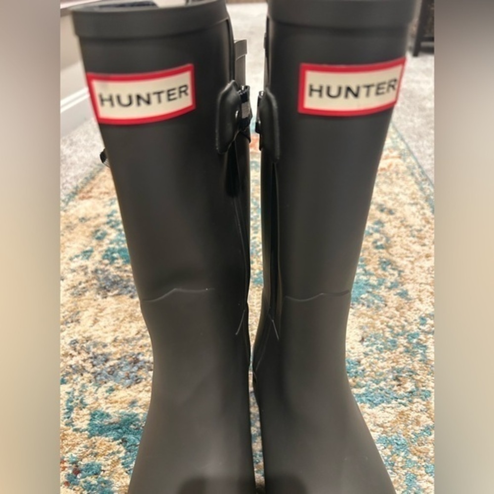 ✨ Hunter Original Refined Short Rain Boots charcoal gray - 8 - worn 5x RARE 🔥 - Picture 10 of 11
